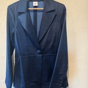 CAbi Blue Tailored Blazer with Notched Lapels